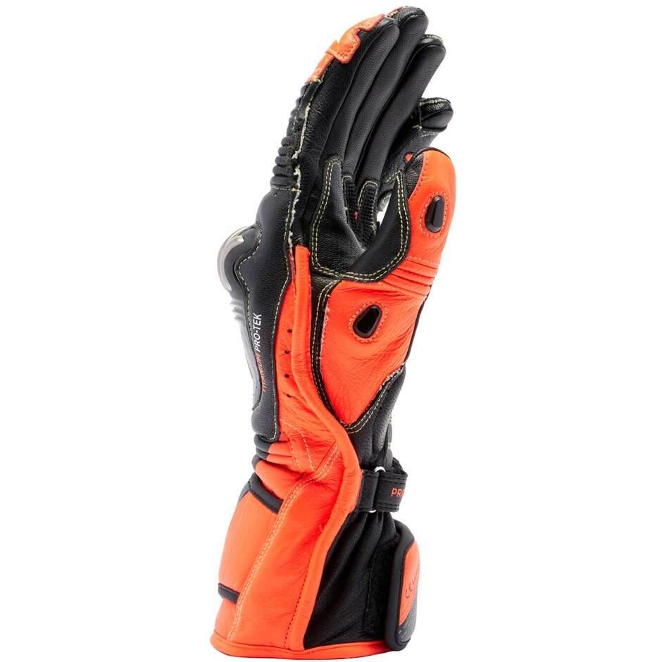 Guanti Moto in Pelle Dainese FULL METAL 7 Black Rosso Fluo