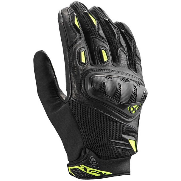 Guanti Moto in Pelle RISE AIR 2 Nero Giallo Brillante taglia L