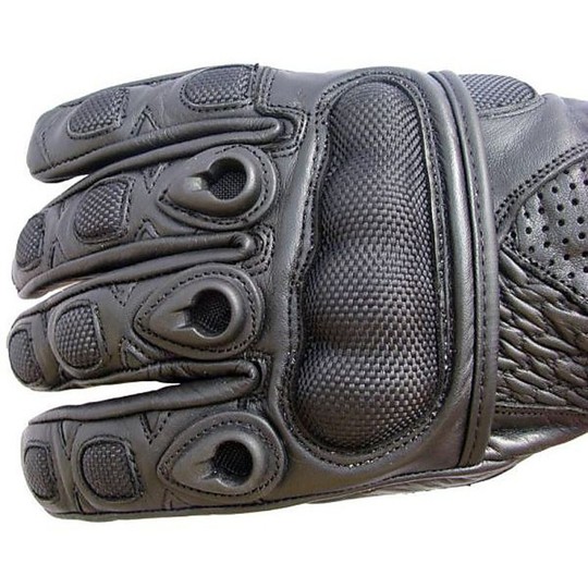 Guanti Moto In pelle Race Con Protezioni On&Off Colore Nero