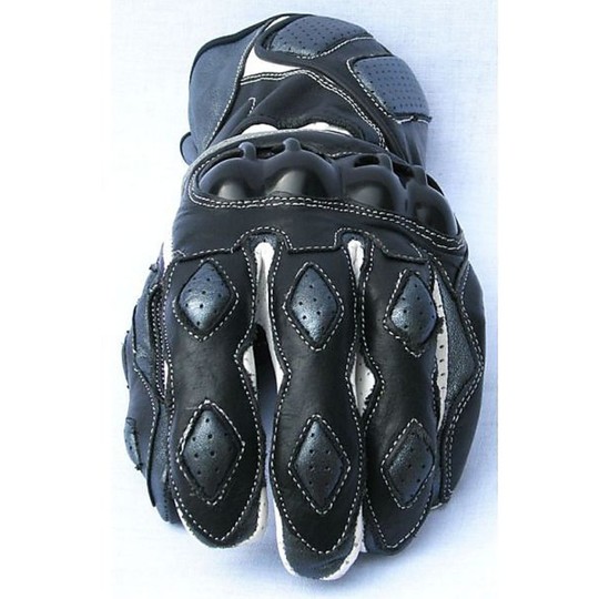 Guanti Moto In Pelle Race Modello 001 Sport Grey Morbidissimi