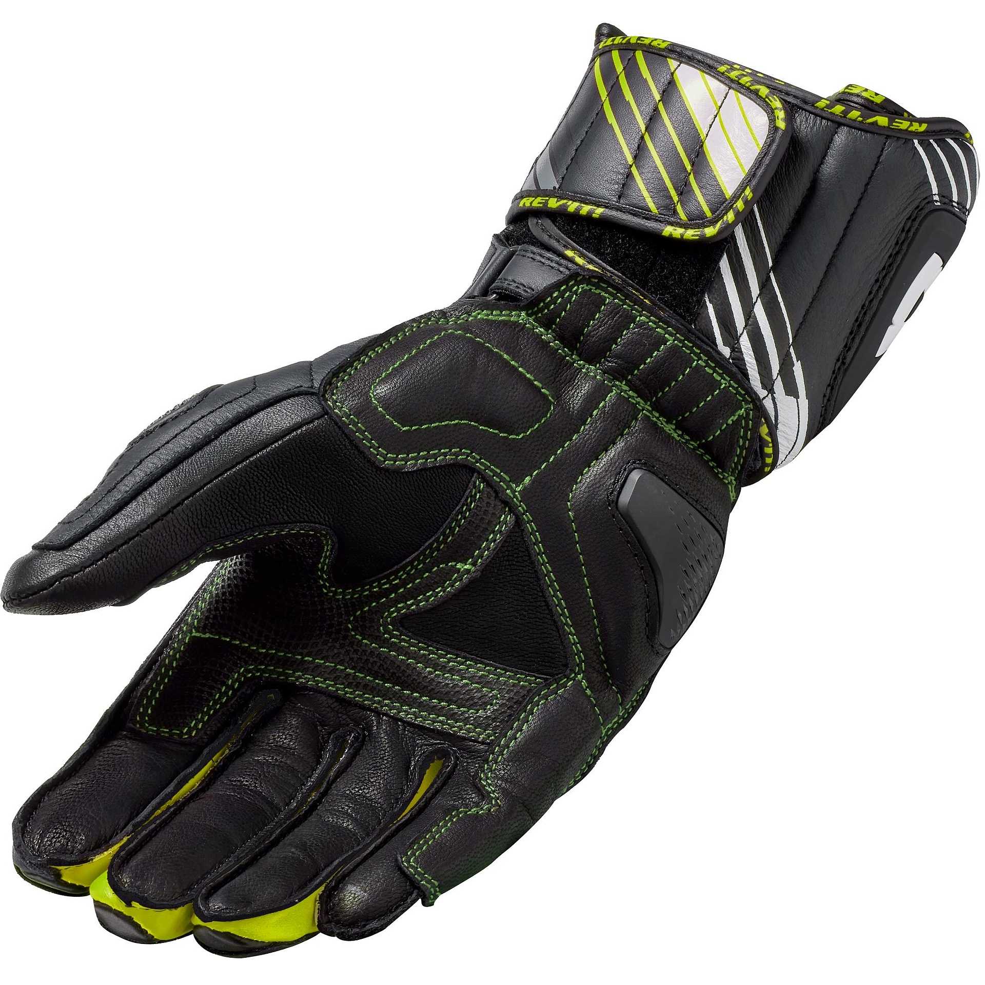 Guanti Moto in Pelle Rev'it APEX Giallo Neon Nero Vendita Online 