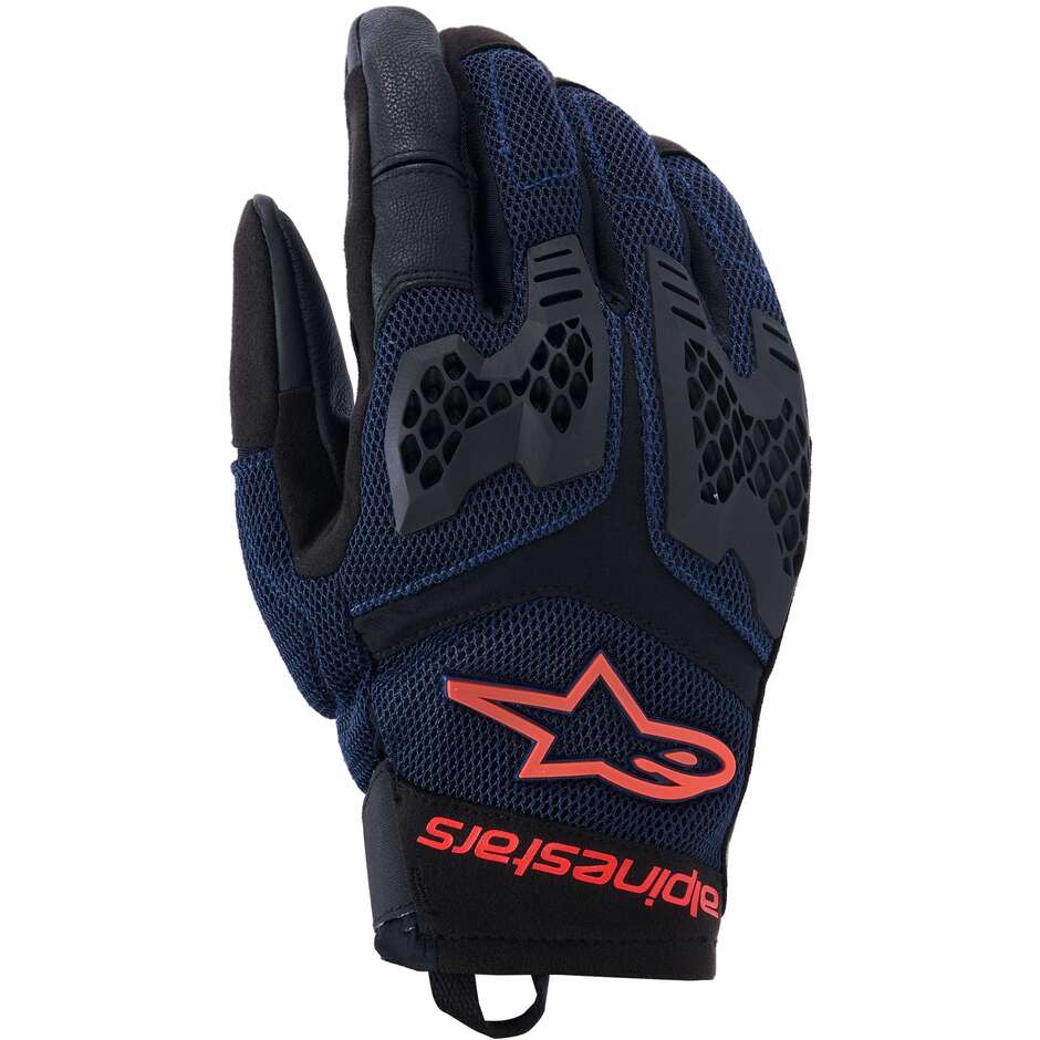 Guanti Moto In Tessuto Alpinestars MANTI AIR Blu Rosso Fluo Asfalto