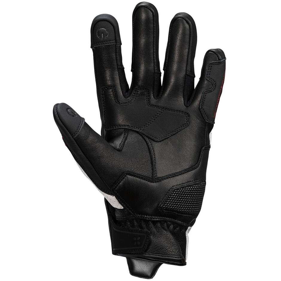 Guanti Moto Ixs Rapid 1.0 in pelle Nero-Bianco Rosso 