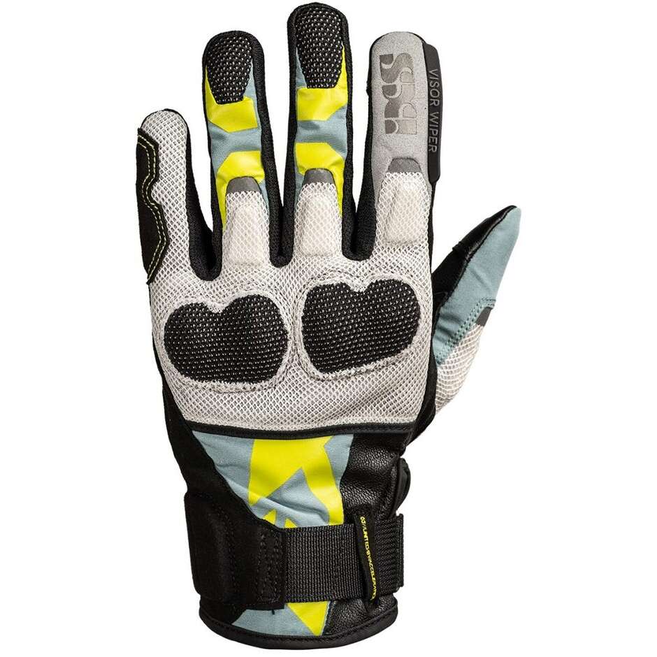 Guanti Moto iXS Venture-Air 1.0 Nero - Blu - Grigio - Lime Giallo