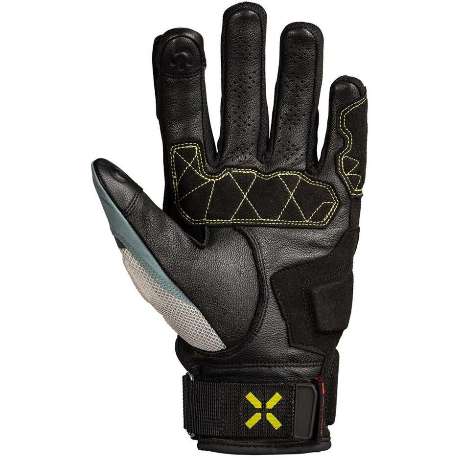 Guanti Moto iXS Venture-Air 1.0 Nero - Blu - Grigio - Lime Giallo