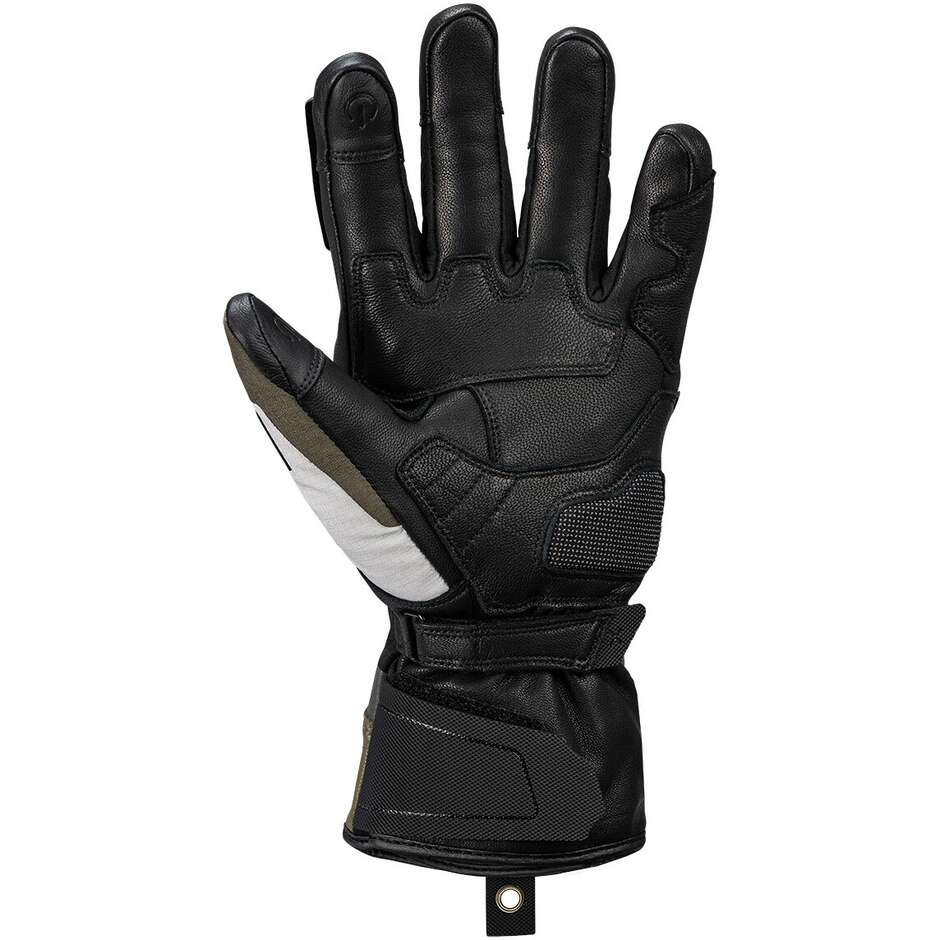 Guanti Moto Ixs Venture-STX 1.0 Laminati Grigio Chiaro-Oliva-Nero 