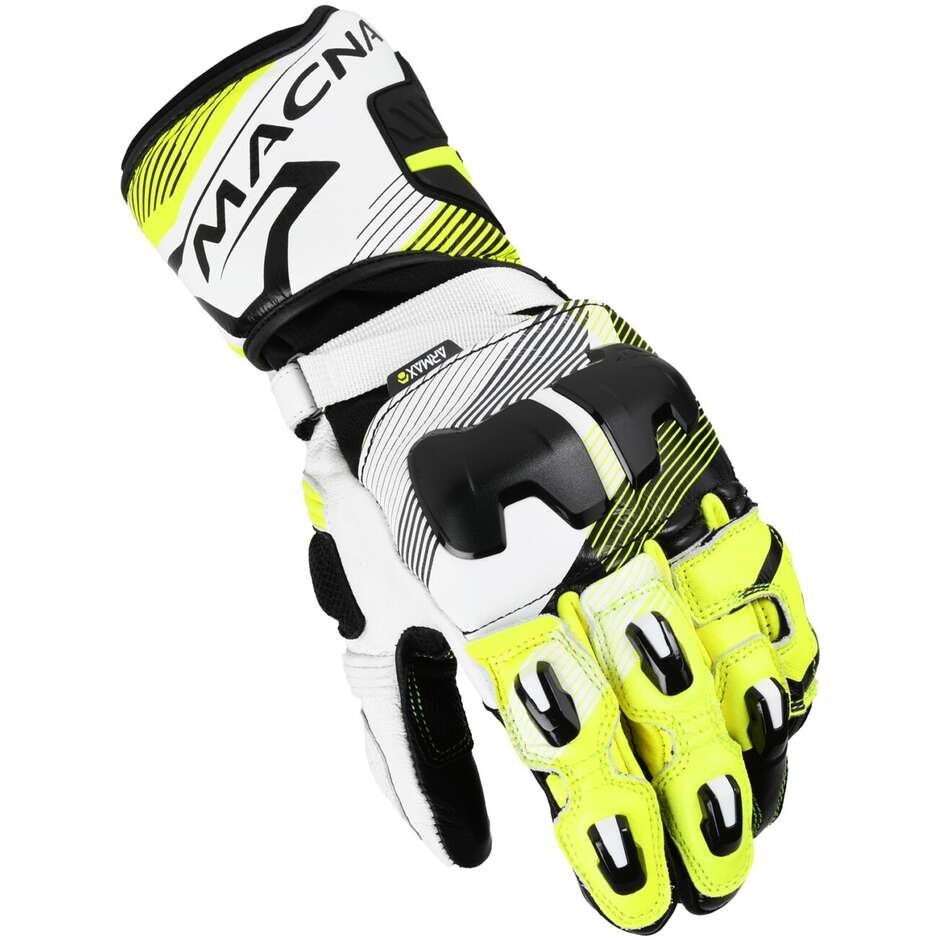 Guanti Moto Macna Powertrack 2.0 Nero fluo Giallo Bianco