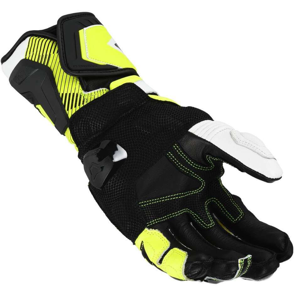 Guanti Moto Macna Powertrack 2.0 Nero fluo Giallo Bianco