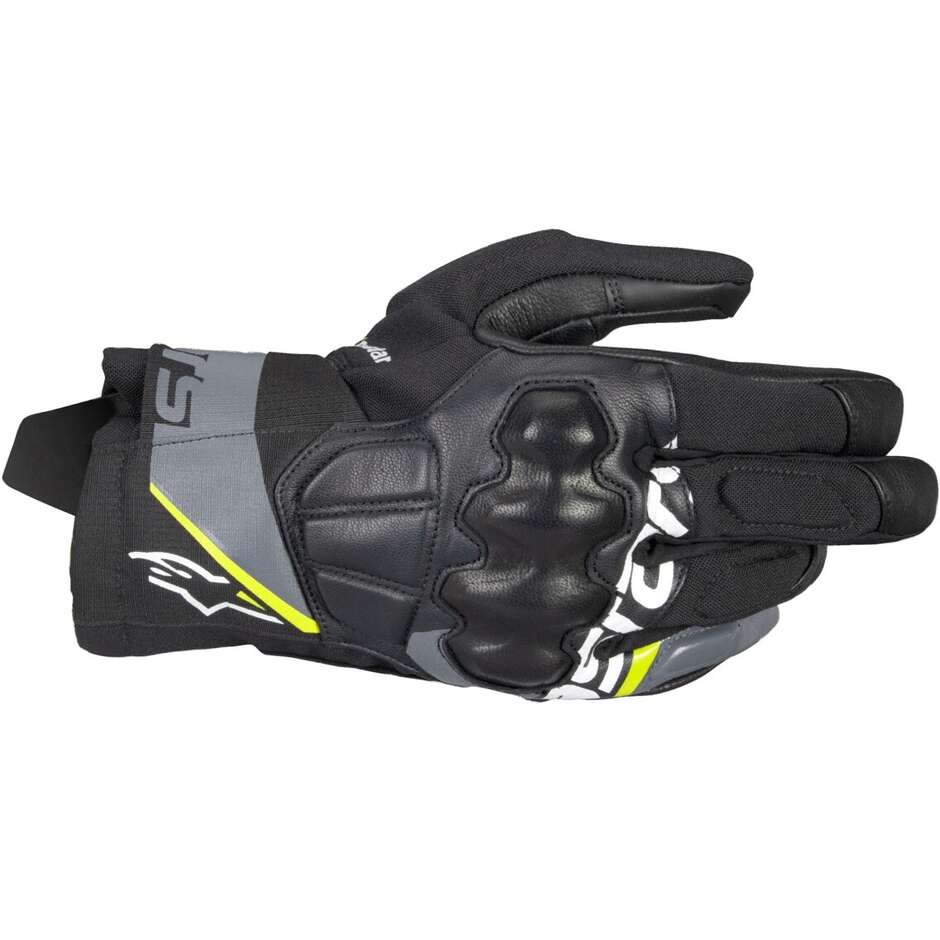Guanti Moto Pelle Alpinestars COROZAL V3 DRYSTAR Nero Deep Grigio Giallo Fluo