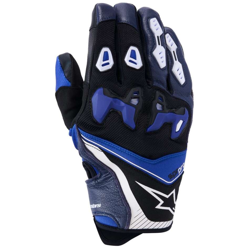 Guanti Moto Pelle SP-R PRO Nero Blu taglia 3XL