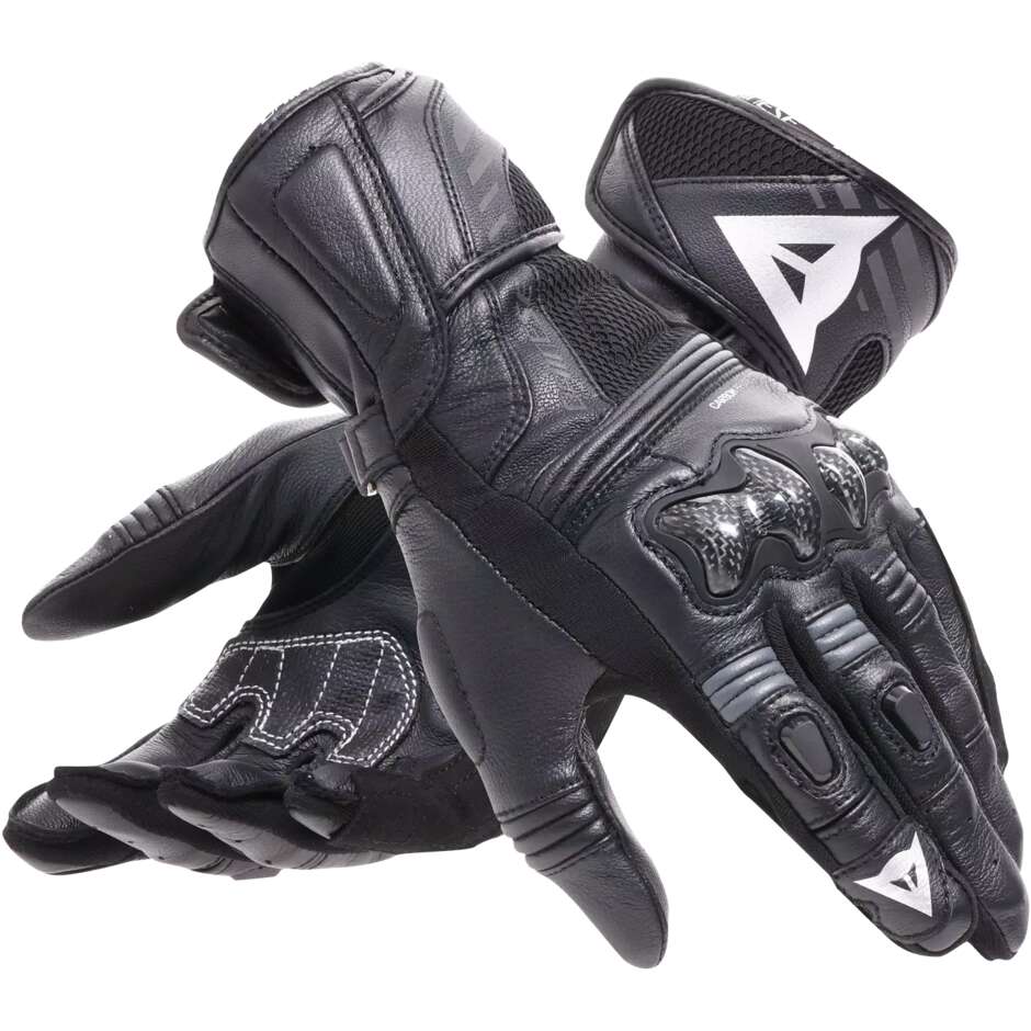 Guanti Moto Pelle REACTO CARBON LONG GLOVES Nero Ant taglia XL