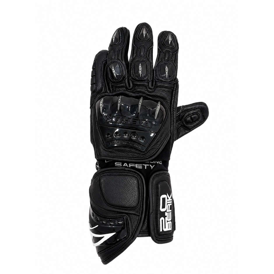 Guanti Moto Racing Berik 2.0 In Pelle G-10397 Misano Nero