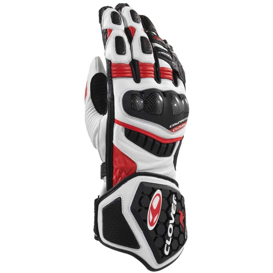 Guanti Moto Racing RS-9 RACE REPLICA Bianco Rosso taglia M