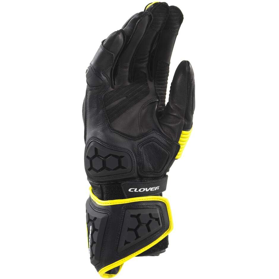 Guanti Moto Racing Clover RS-9 RACE REPLICA Nero Giallo