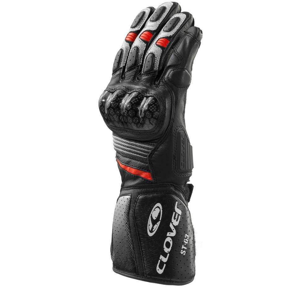 Guanti Moto Racing Clover ST 03 SPORT Nero Rosso