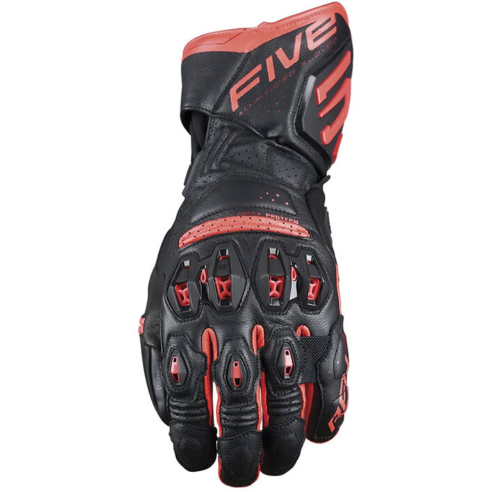 Guanti Moto Racing RFX3 Evo Nero Rosso Fluo taglia M