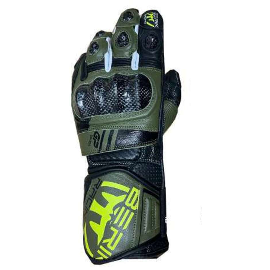 Guanti Moto Racing In Pelle 2.0 195112 GP Series Verde taglia 2X