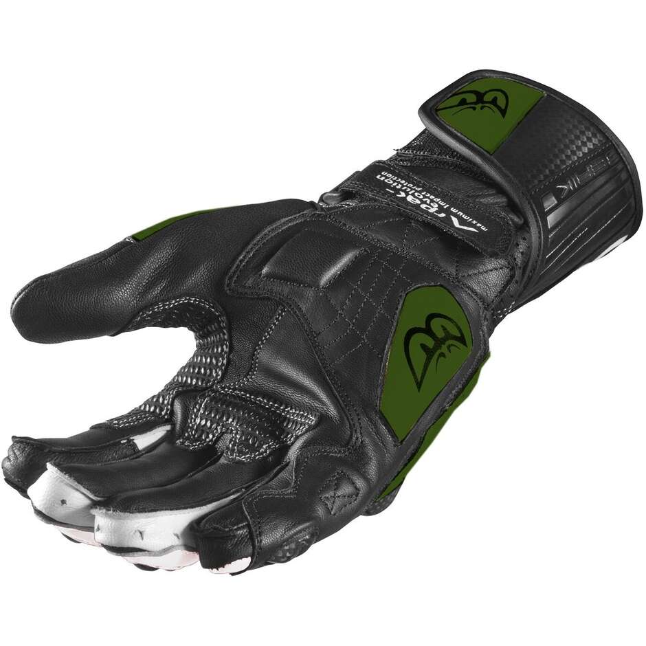 Guanti Moto Racing In Pelle Berik 2.0 195112 GP Series Verde Nero