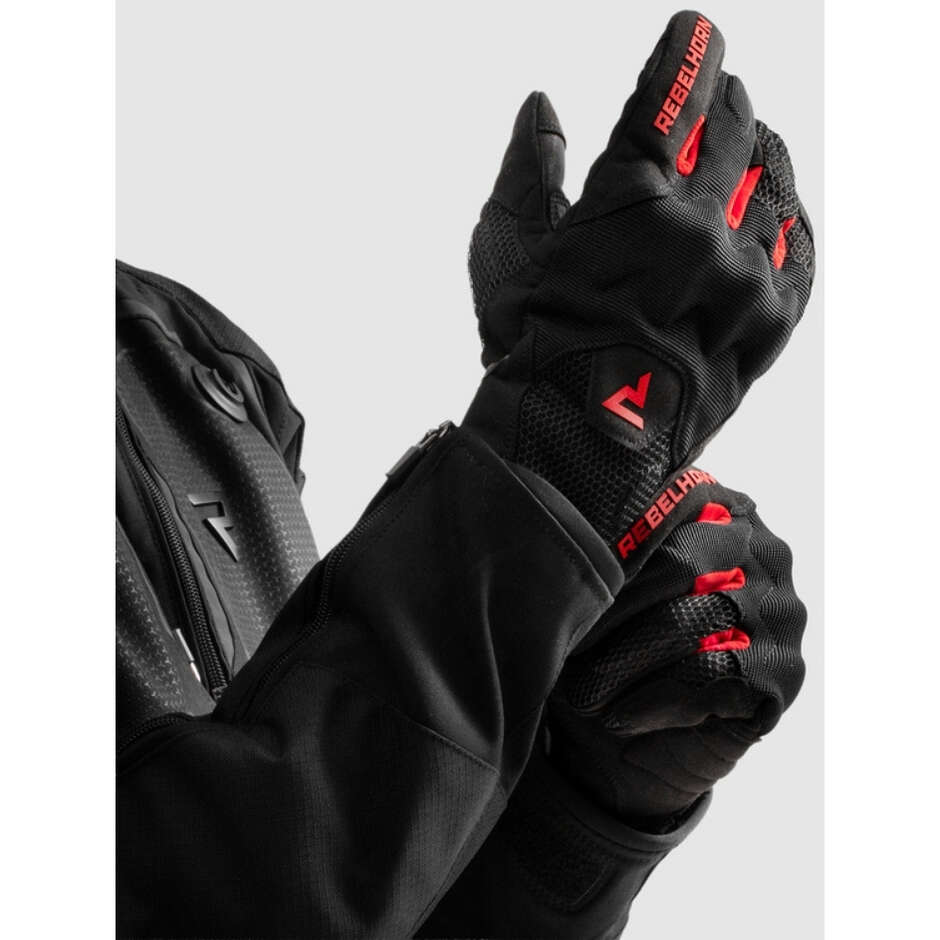 Guanti Moto Rebelhorn CORE Nero Rosso