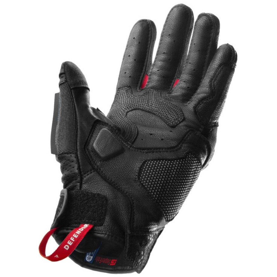 Guanti Moto Rebelhorn DEFENDER Nero Rosso