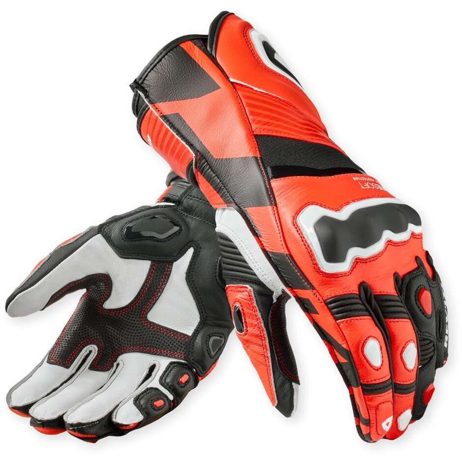 Guanti Moto Rev'it Jerez 4 Rosso neon Nero