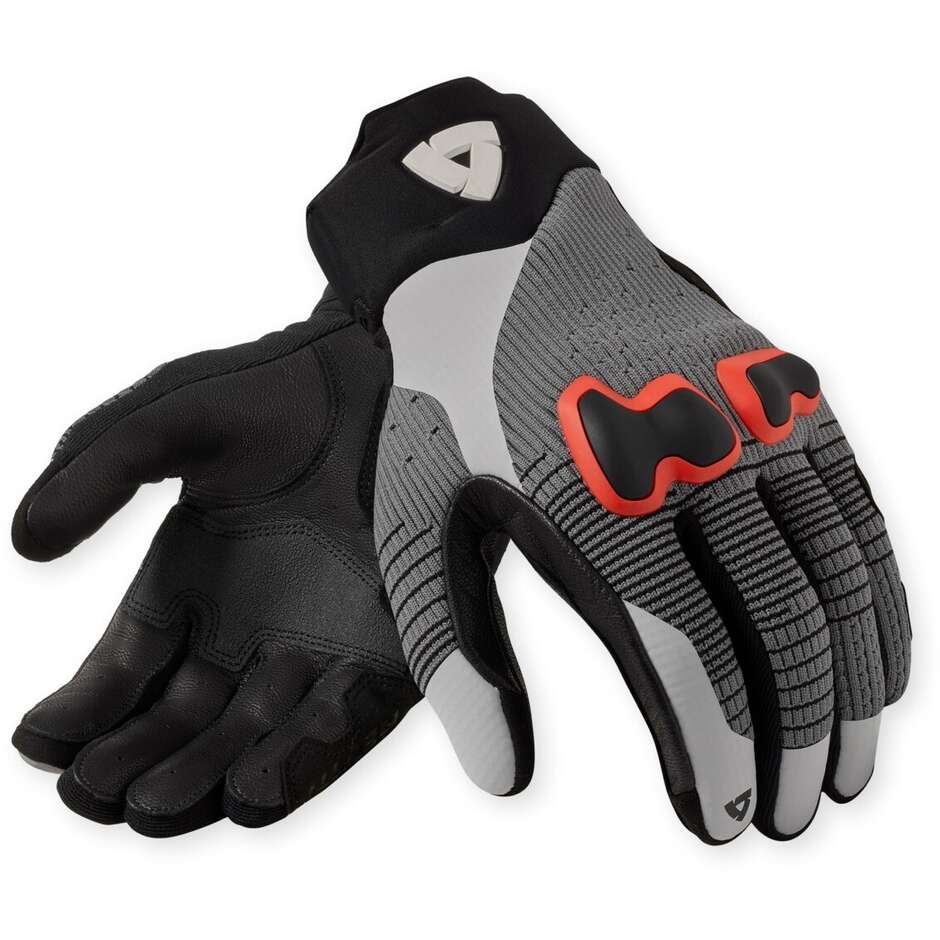 Guanti Moto Rev'it Kinetic 2 Grigio Rosso
