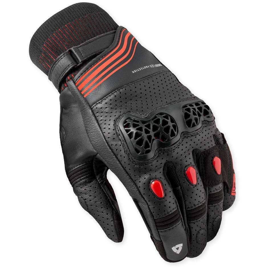 Guanti Moto Rev'it Positron Nero Rosso