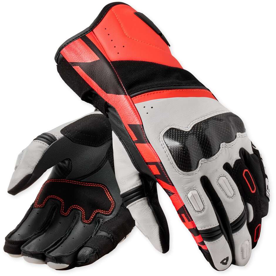 Guanti Moto Rev'it RSR 5 Bianco Neon Rosso