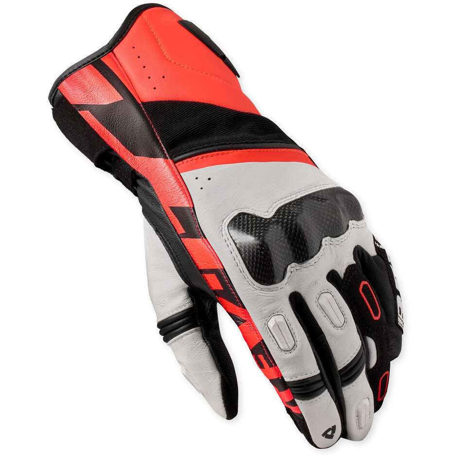 Guanti Moto Rev'it RSR 5 Bianco Neon Rosso