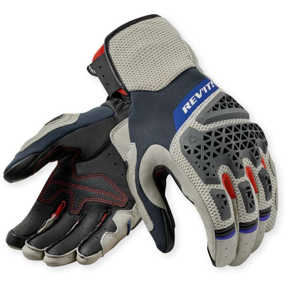 Guanti Moto Rev'it Sand 5 Argento Rosso