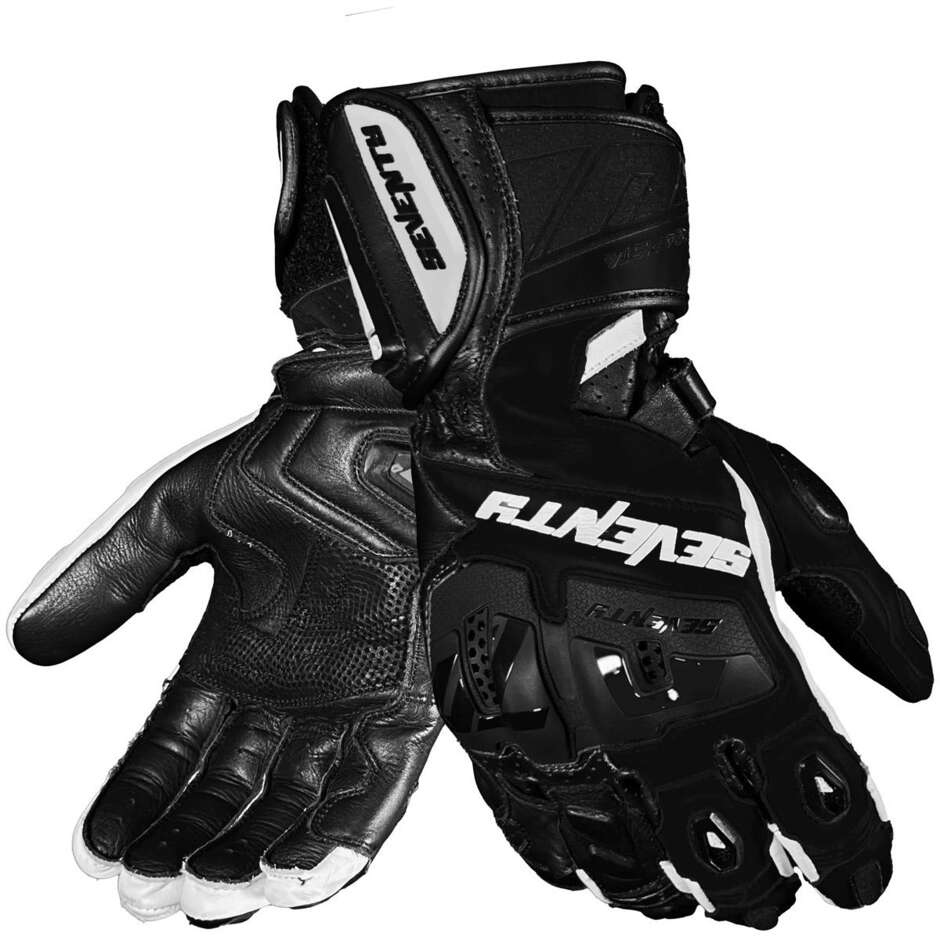 Guanti Moto Seventy Degrees SD-R24 PISTA Nero Bianco