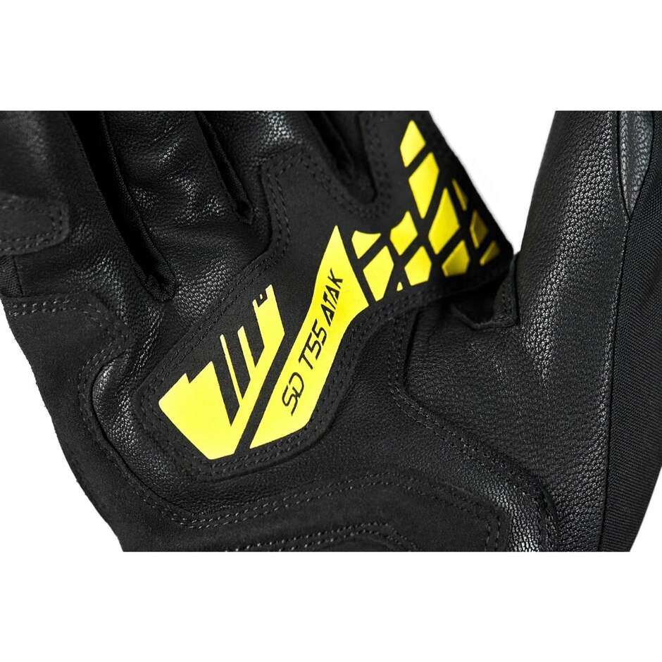 Guanti Moto Seventy Degrees SD-T55 ATAK Nero Giallo Fluo