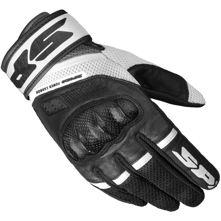 Guanti Moto POWER CARBON Nero Bianco taglia M