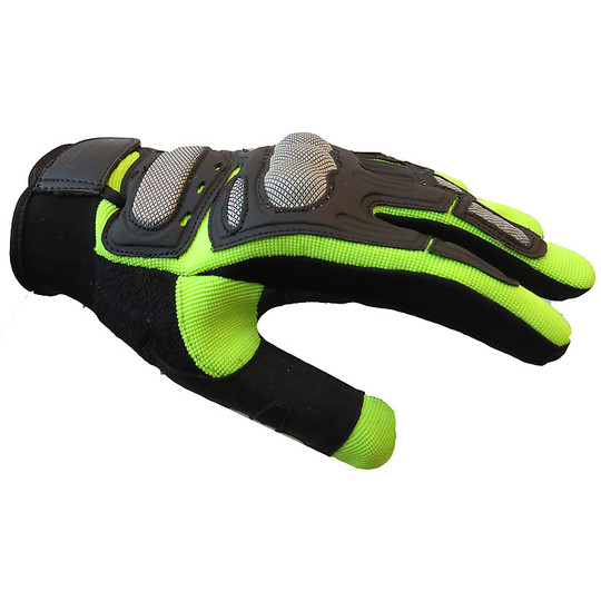  Guanti Moto Tecnici Estivi Pro Future Sport Air Glove Nero-Giallo Hi Vision Con Protezioni