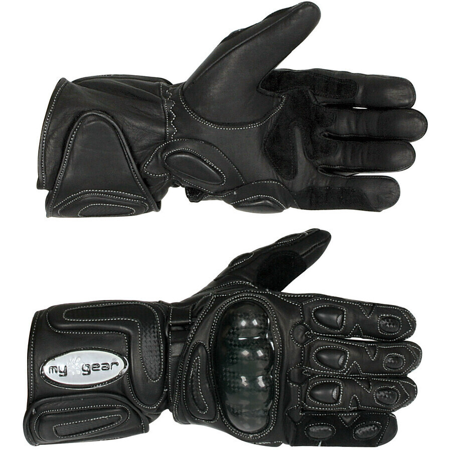 Guanti Moto Tecnici Lampa L-Tech In Pelle Nero