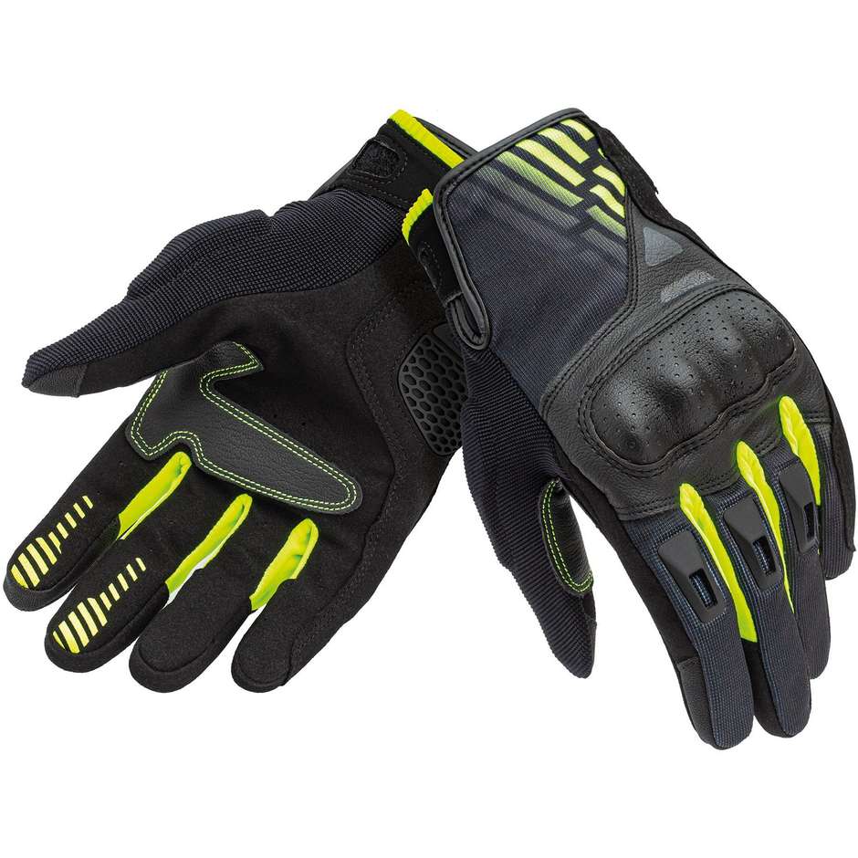 Guanti Moto Tessuto 9109hm STACCA Nero Giallo taglia S