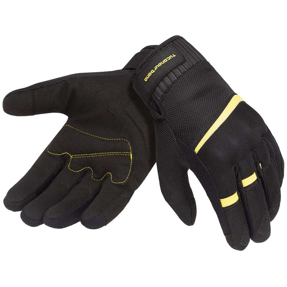 TUCANO URBANO LADY PENNA Sommerhandschuhe XS – Schwarz Mit Neon-Gelb, Touchscreen & Protektoren