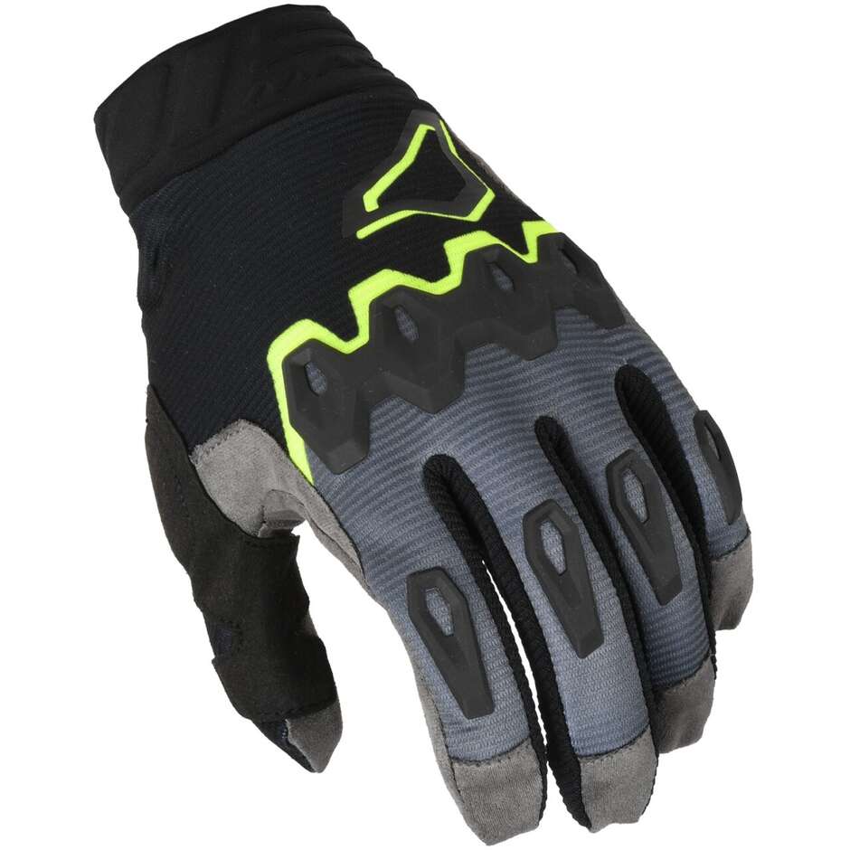 Guanti Motocross Macna Chameleon-1 Nero Grigio fluo Giallo