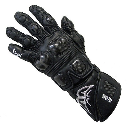 Guanto Moto In Pelle Con Protezioni in Carbonio Berik  Modello Spurepro Nero