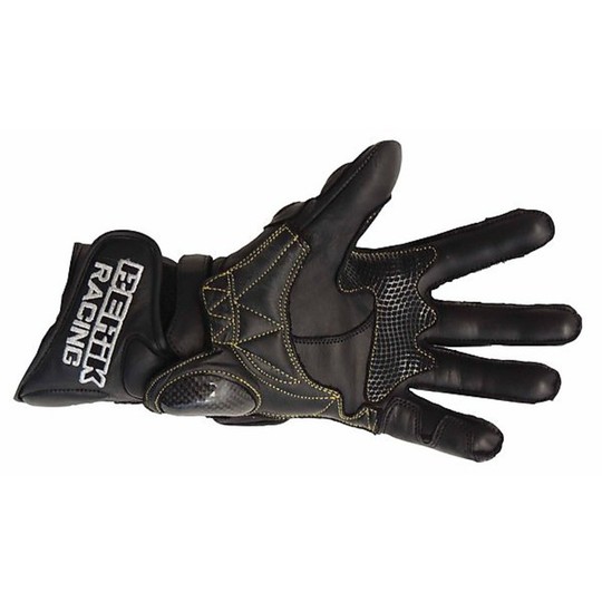 Guanto Moto In Pelle Con Protezioni in Carbonio Berik  Modello Spurepro Nero