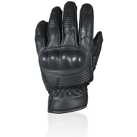 Half Season Motorcycle Gloves In Darts Wild Leather Waterproof Black Certified