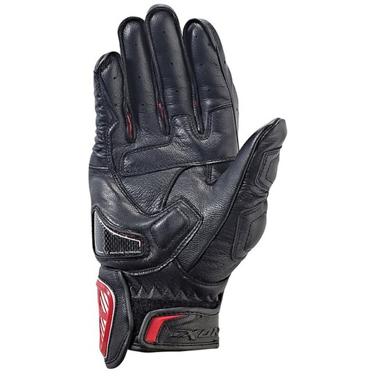 Handschuhe Ixon Motorradrennen Leder Rs Auslöser HP Schwarz / Weiß