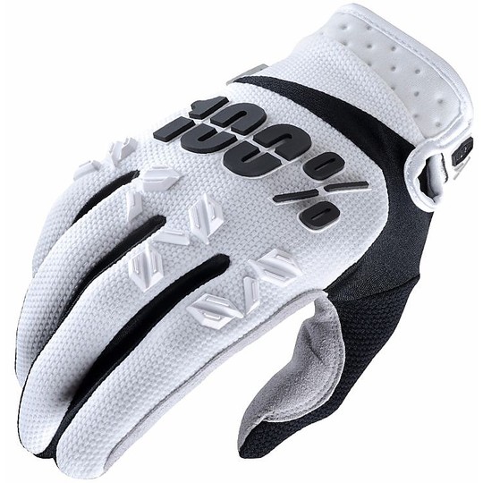 Handschuhe Moto Cross Enduro 100% Airmatic Weiß