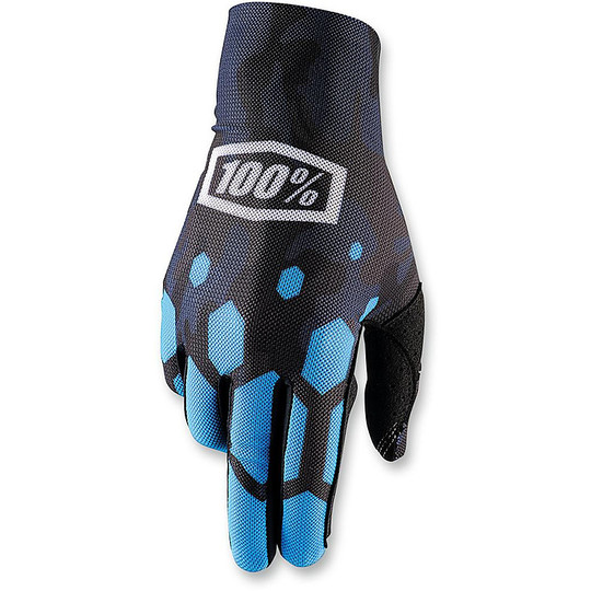 Handschuhe Moto Cross Enduro 100% celium Legacy-Schwarz-Blau