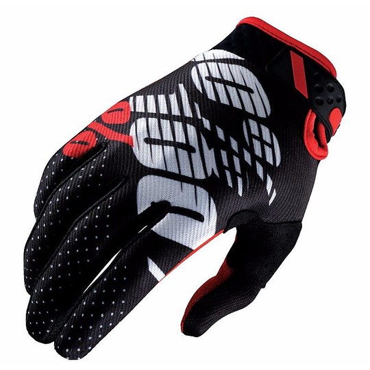 Handschuhe Moto Cross Enduro 100% Ridefit Schwarz Rot