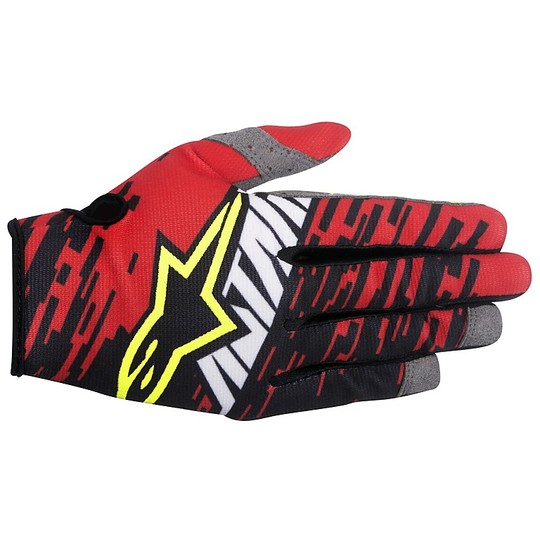 Handschuhe Moto Cross Enduro Alpinestars Racer Braap Gloves 2016 Rot Weiß Schwarz