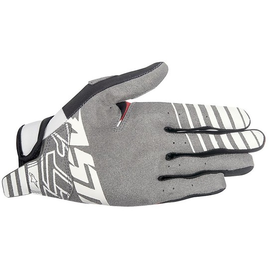 Handschuhe Moto Cross Enduro Alpinestars Racer Supermatic Gloves 2016 Schwarz Weiß Grau