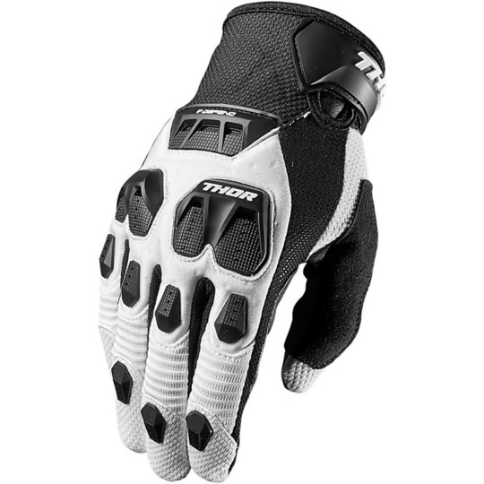 Handschuhe Moto Cross Enduro thor 2017 Verteidigen Schwarz Weiß