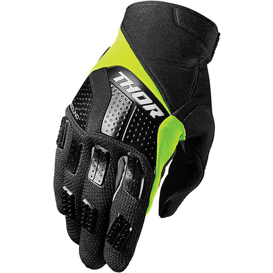 Handschuhe Moto Cross Enduro THOR Black Lime Zugstufe