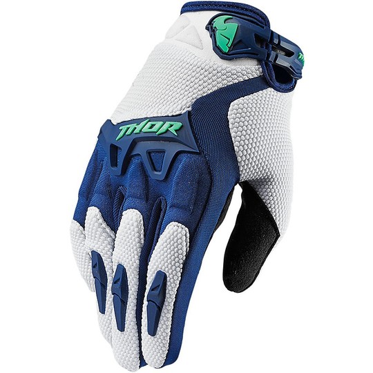 Handschuhe Moto Cross Enduro Thor Spectrum Handschuhe Frau Weiß Blau 2016